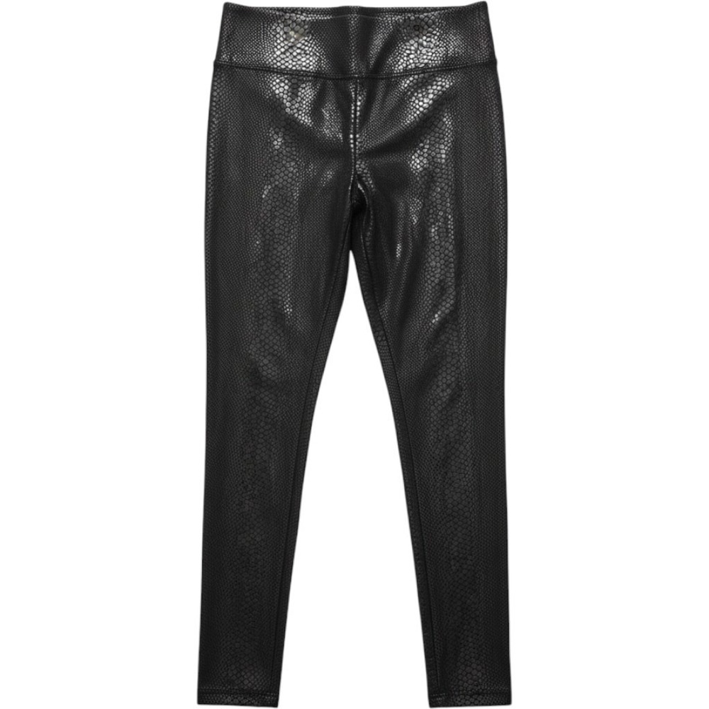 Vince Camuto Womens Black Snakeskin Faux Leather Leggings Size L High Rise
